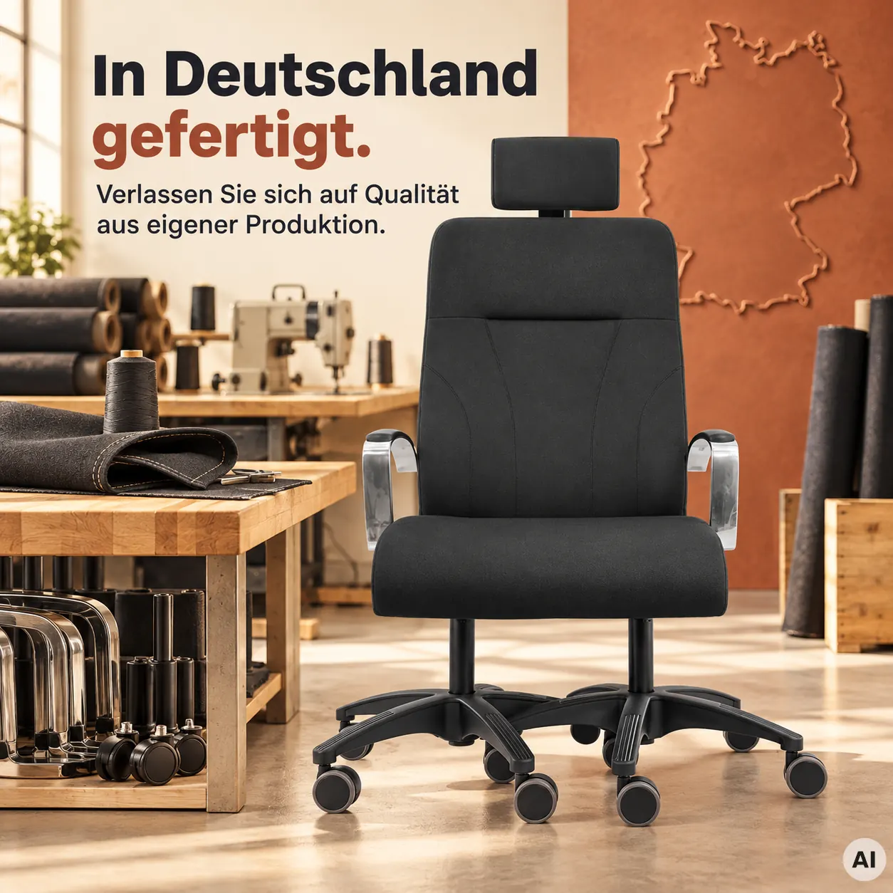 EXA Hochlehner mit Kopfstütze - Ergonomischer XXL-Bürostuhl