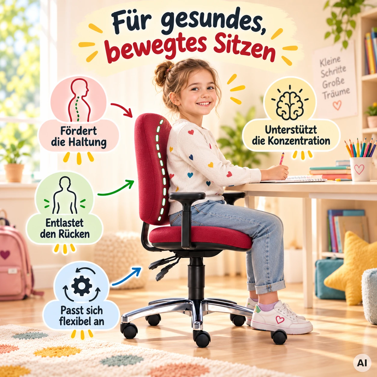 Fitness Girl & Boy - Aktiver Kinder-Bürostuhl