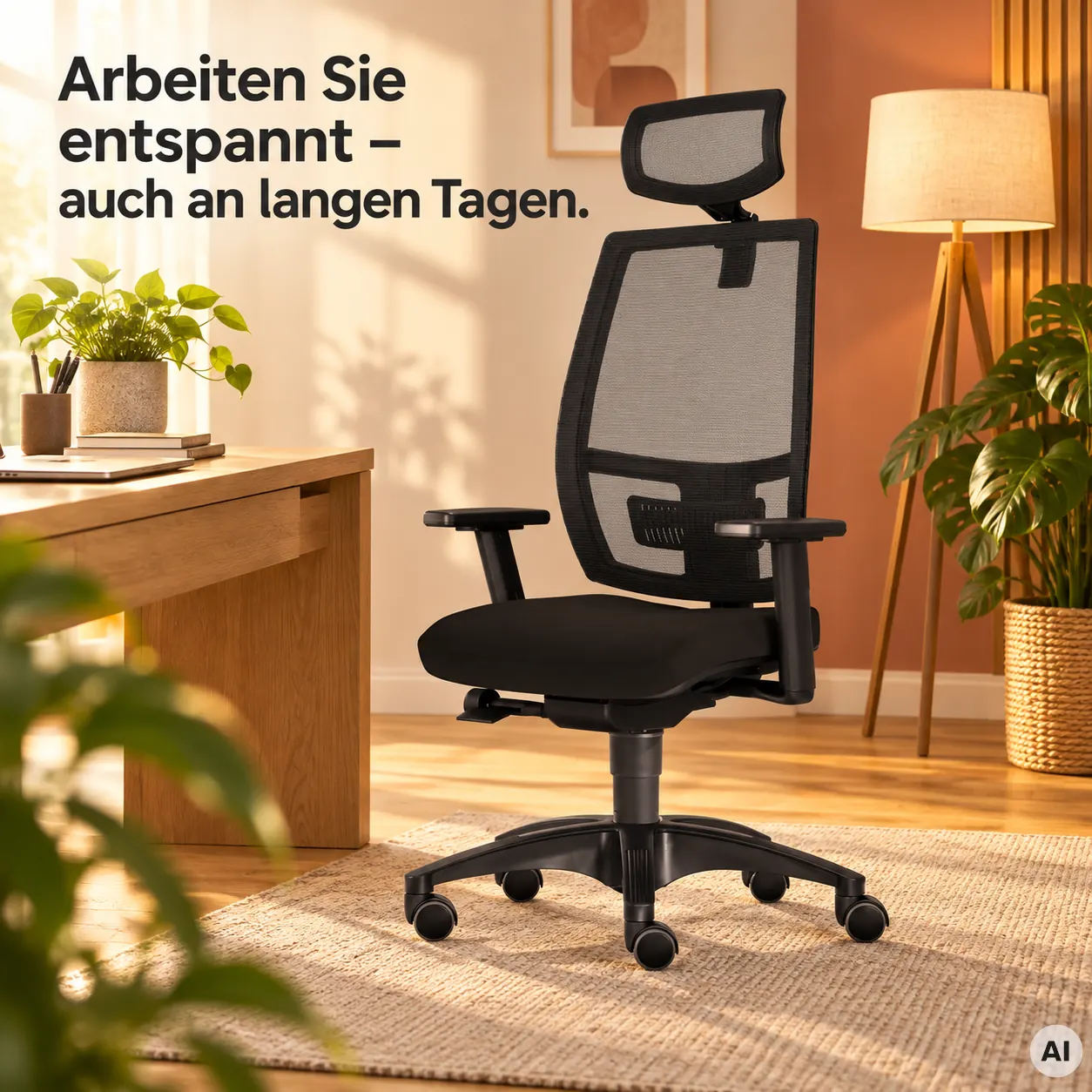 Ergo Mesh L mit Kopfstütze - Atmungsaktiver Bürostuhl