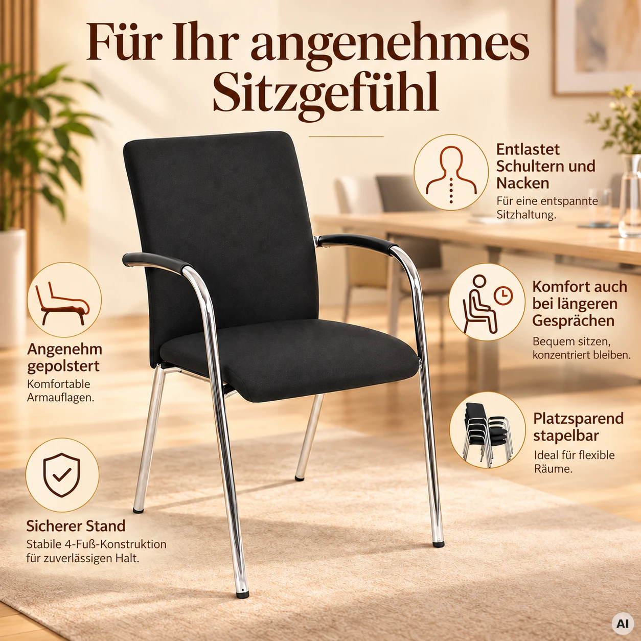 Ergo Objekt ME 2 - Konferenzstuhl stapelbar