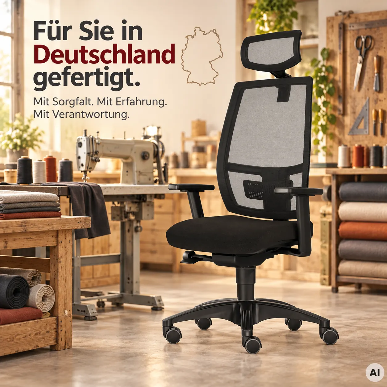 Ergo Mesh L mit Kopfstütze - Atmungsaktiver Bürostuhl