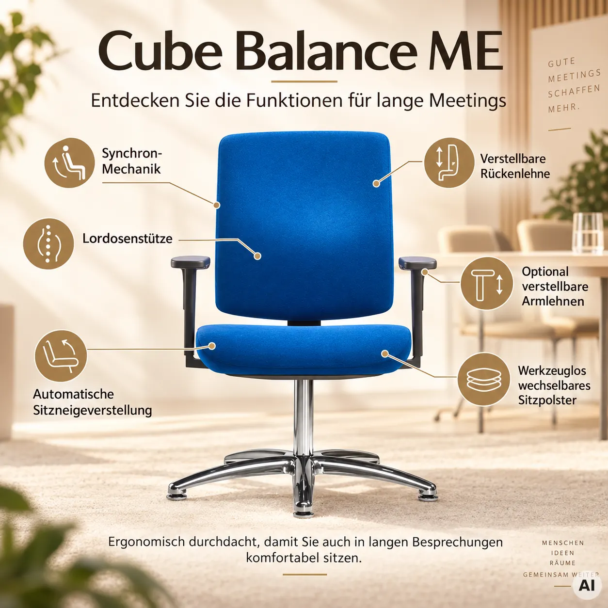 Cube Balance ME - Langlebiger Meetingstuhl