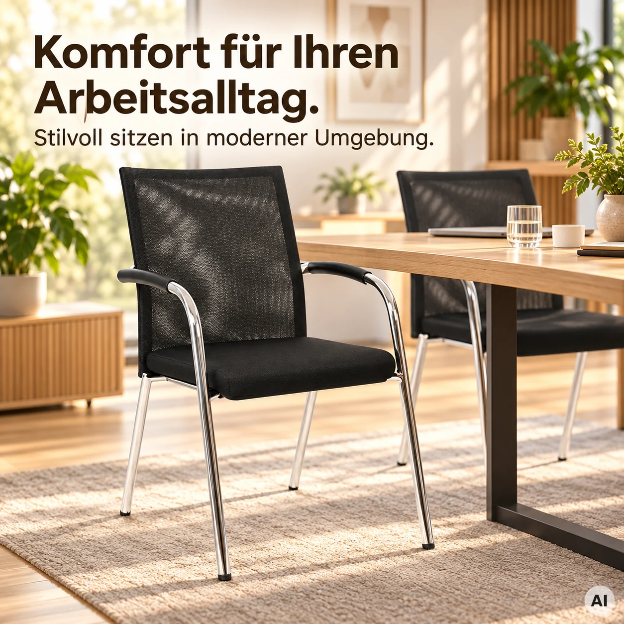 Ergo Net ME 2 - 4-Fuß-Meetingstuhl mit Netz